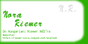 nora riemer business card